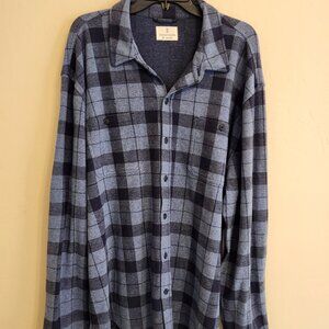 Mutual Weave Brand Men's Big & Tall Blue Plaid Flannel Shirt Jacket